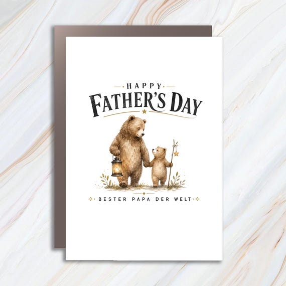 Father's Day Greeting Card Cute Bears Best Dad In The World Happy Father's Day Card FC24
