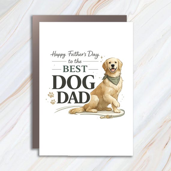 Funny Dog Dad Father's Day Greeting Card – Best Dog Dad From The Dog FC49