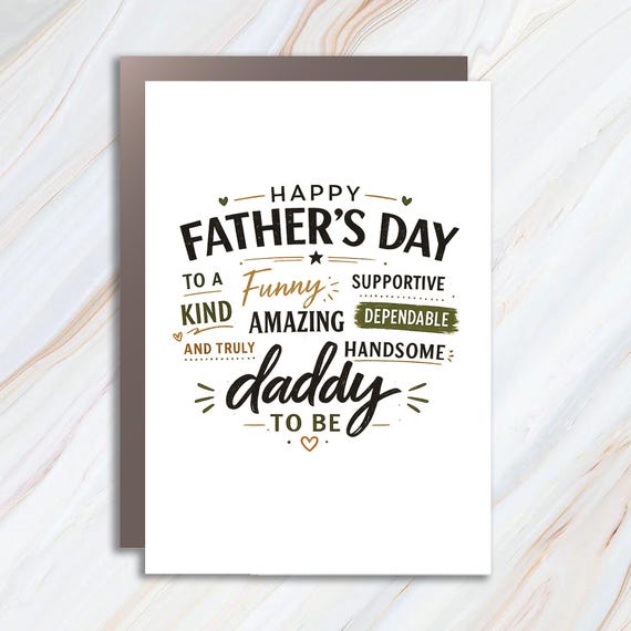 Father's Day Card For Dad-To-Be, Expectant Dad Father's Day Greeting Card, Pregnant Husband Father's Day Gift FC42