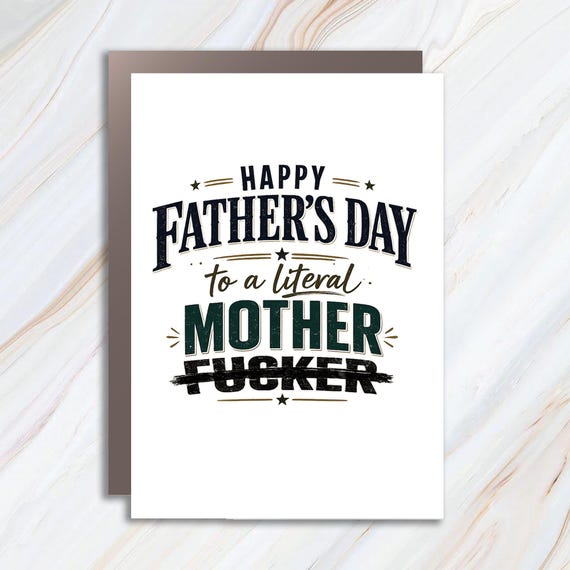 Funny Fathers Day Card From Wife - Rude Inappropriate 1st Fathers Day Greeting Card For Husband FC43