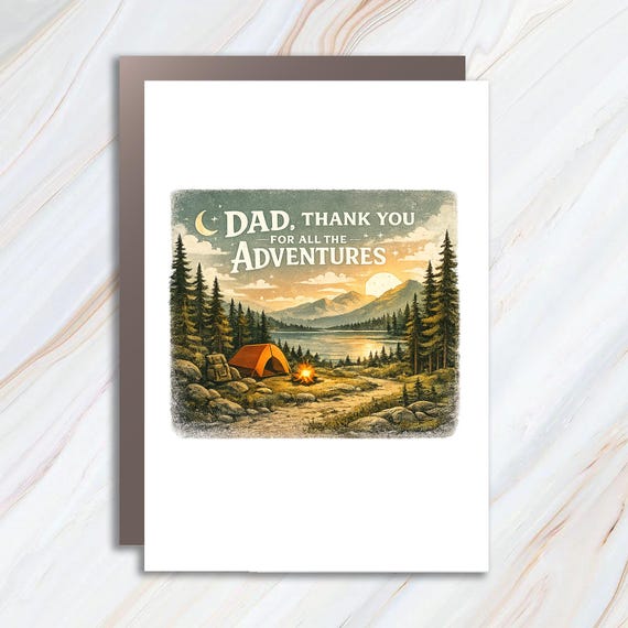 Dad Thank You For All The Adventures Father's Day Greeting Card FC64