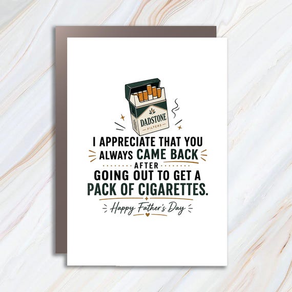 Funny Cigarette Pack Father's Day Greeting Card FC74