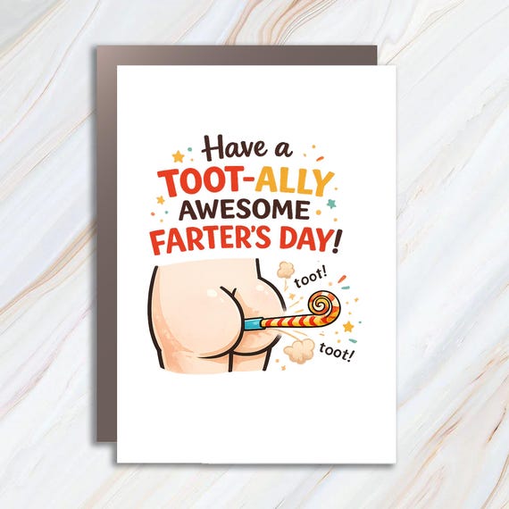Funny Fart Father's Day Greeting Card - Punny Card For Dad - Toot-ally Awesome FC84
