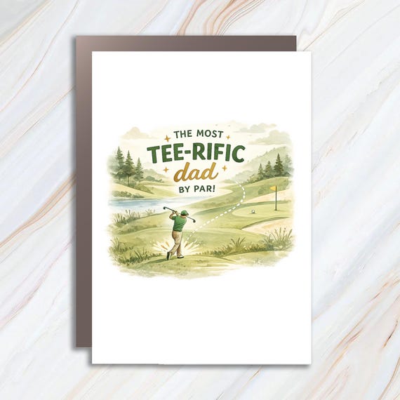 Funny Father's Day Golf Greeting Card, Golf Pun Card For Dad, Humorous Card For Golfers FC92