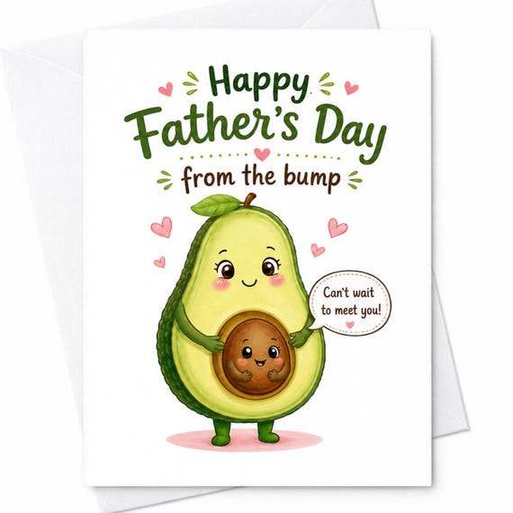 Happy Father's Day From The Bump Can't Wait To Meet You Father's Day Card For Daddy To Be From Baby Pregnancy Announcement C1538