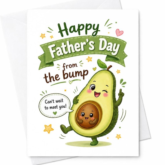 Happy Father's Day From The Bump Can't Wait To Meet You Father's Day Card For Daddy To Be From Baby Pregnancy Announcement Gift C1539