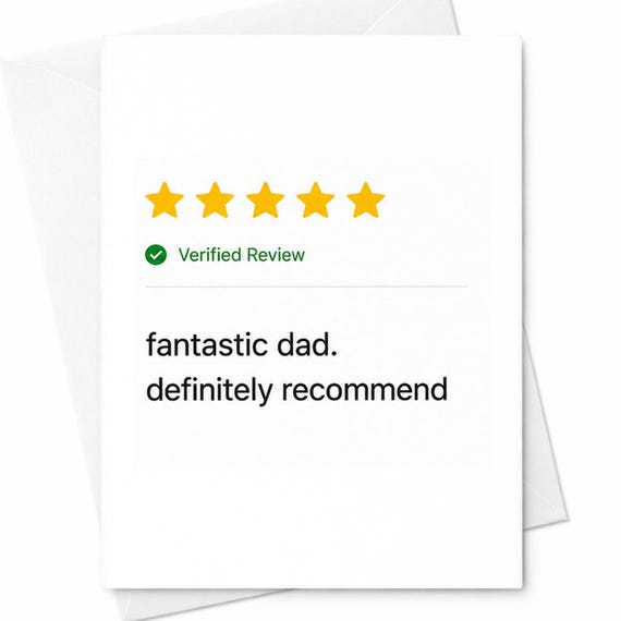 Fantastic Dad Definitely Recommend Funny Fathers Day Card From Kids Wife Son Daughter Minimal Dad Humor C1512