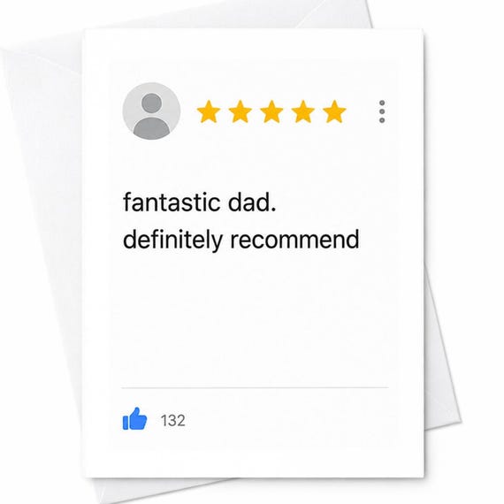 Fantastic Dad Definitely Recommend Funny Fathers Day Card From Kids Wife Son Daughter Minimal Dad C1513