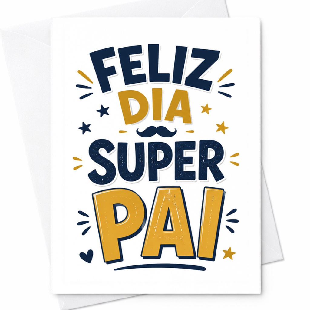 Feliz Dia Super Pai Fathers Day Card Portuguese Dad Card Brazilian Father's Day Card From Daughter Son Kids C1547