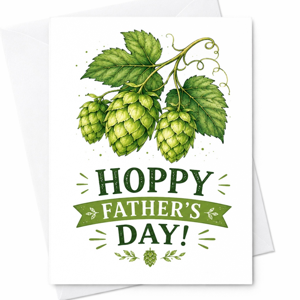 Hoppy Father’s Day Beer Fathers Day Card Funny Beer Dad Card Hop Plant Brewery Card From Wife Kids C1559