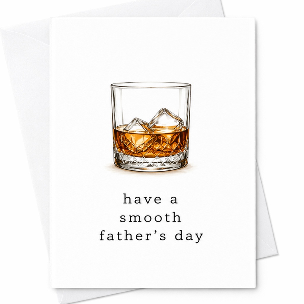 Have A Smooth Father's Day Whiskey Fathers Day Card Bourbon Dad Card Minimalist Dad Card Scotch Lover C1584