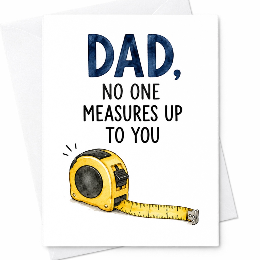 Dad No One Measures Up To You Fathers Day Card Tape Measure Dad Card Funny Handy Dad Gift From Kids C1582