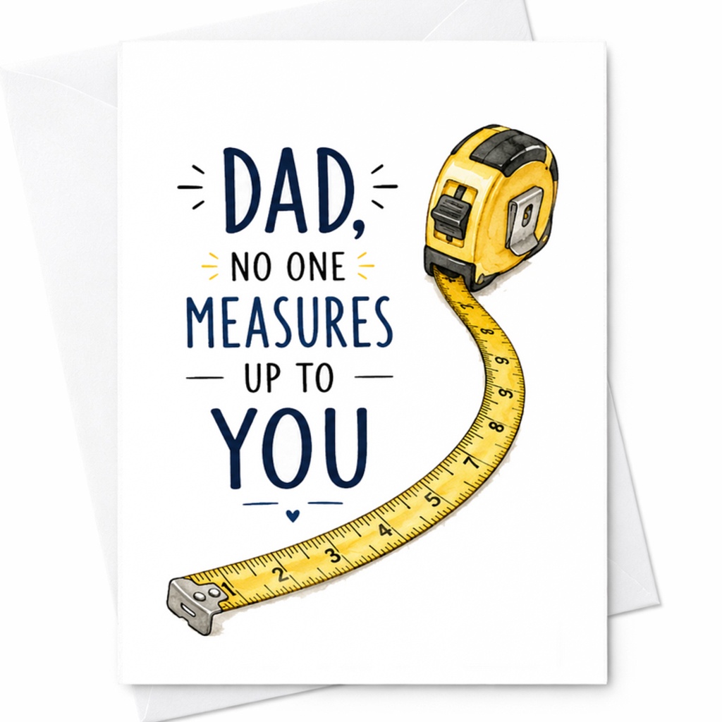 Dad No One Measures Up To You Fathers Day Card Tape Measure Dad Funny Handy Dad Gift From Kids Card C1583