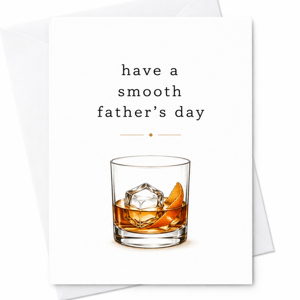 Have A Smooth Father's Day Whiskey Fathers Day Card Bourbon Dad Card Minimalist Dad Scotch Lover Card C1585