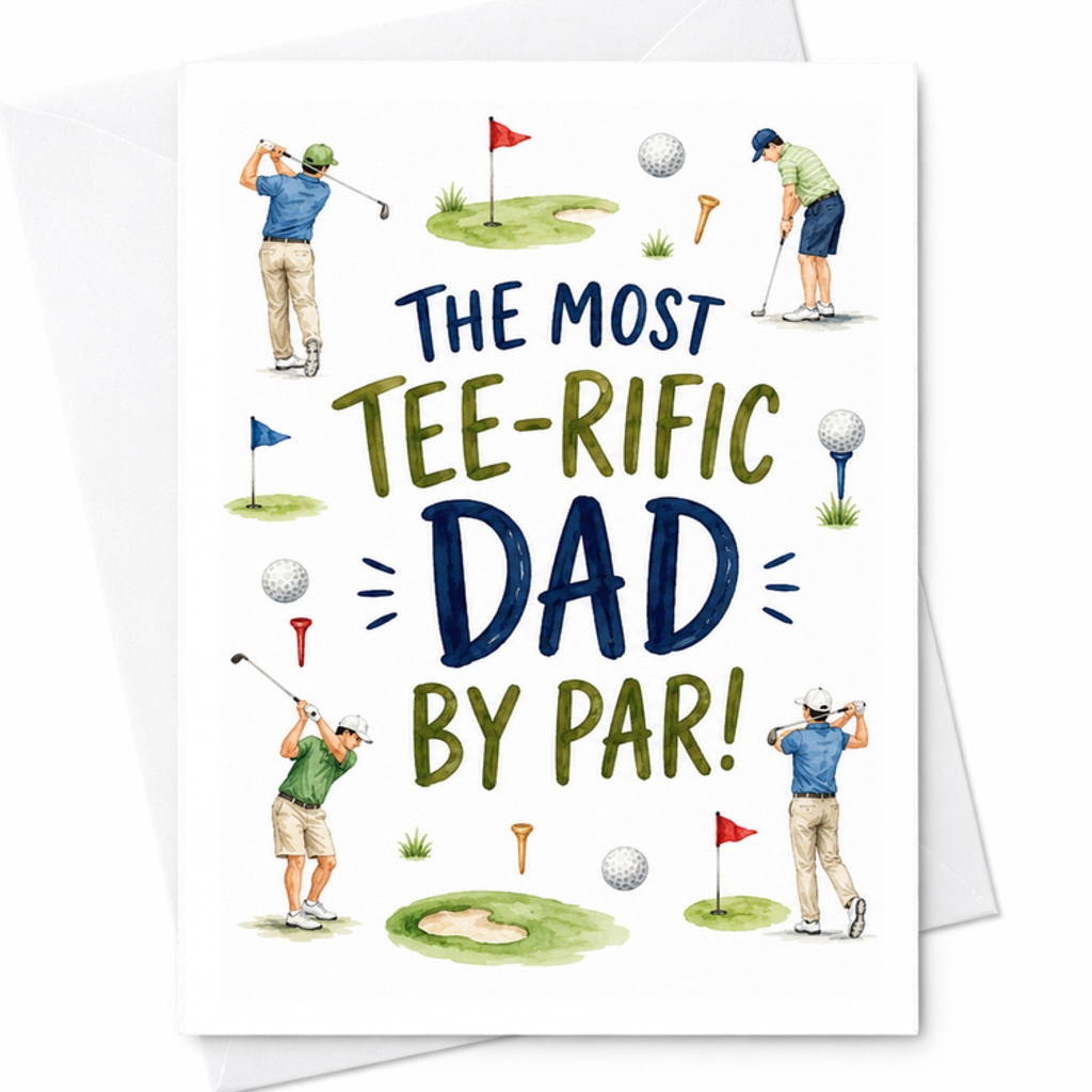 The Most Tee-rific Dad By Par Golf Fathers Day Card Funny Golf Dad Card Golfer Father Card From Kids C1589