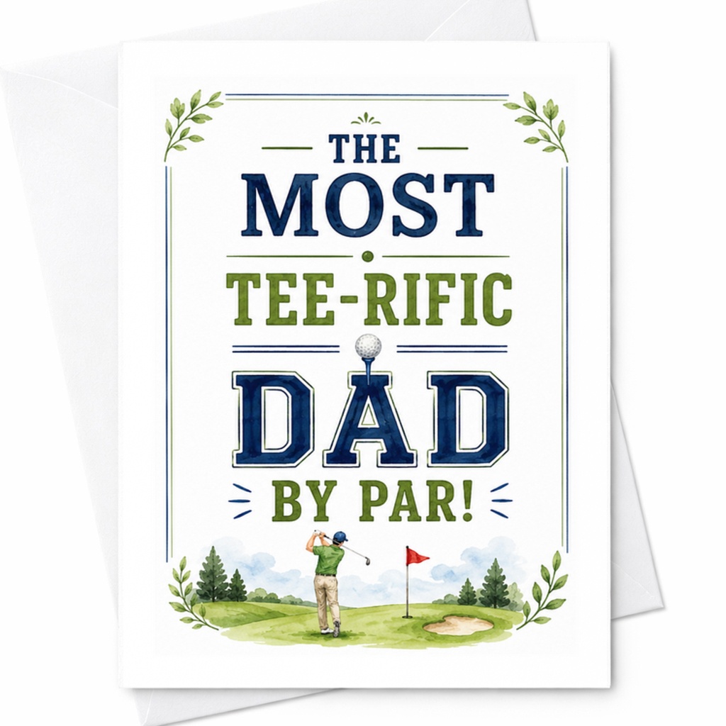 The Most Tee-rific Dad By Par Golf Fathers Day Card Funny Golf Dad Card Golfer Father From Kids Card C1589