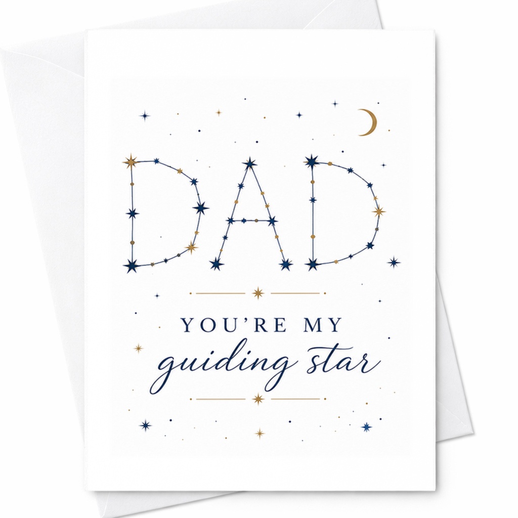 Dad You’re My Guiding Star Fathers Day Card Sentimental Dad Card Celestial Father Card From Daughter Son C1591