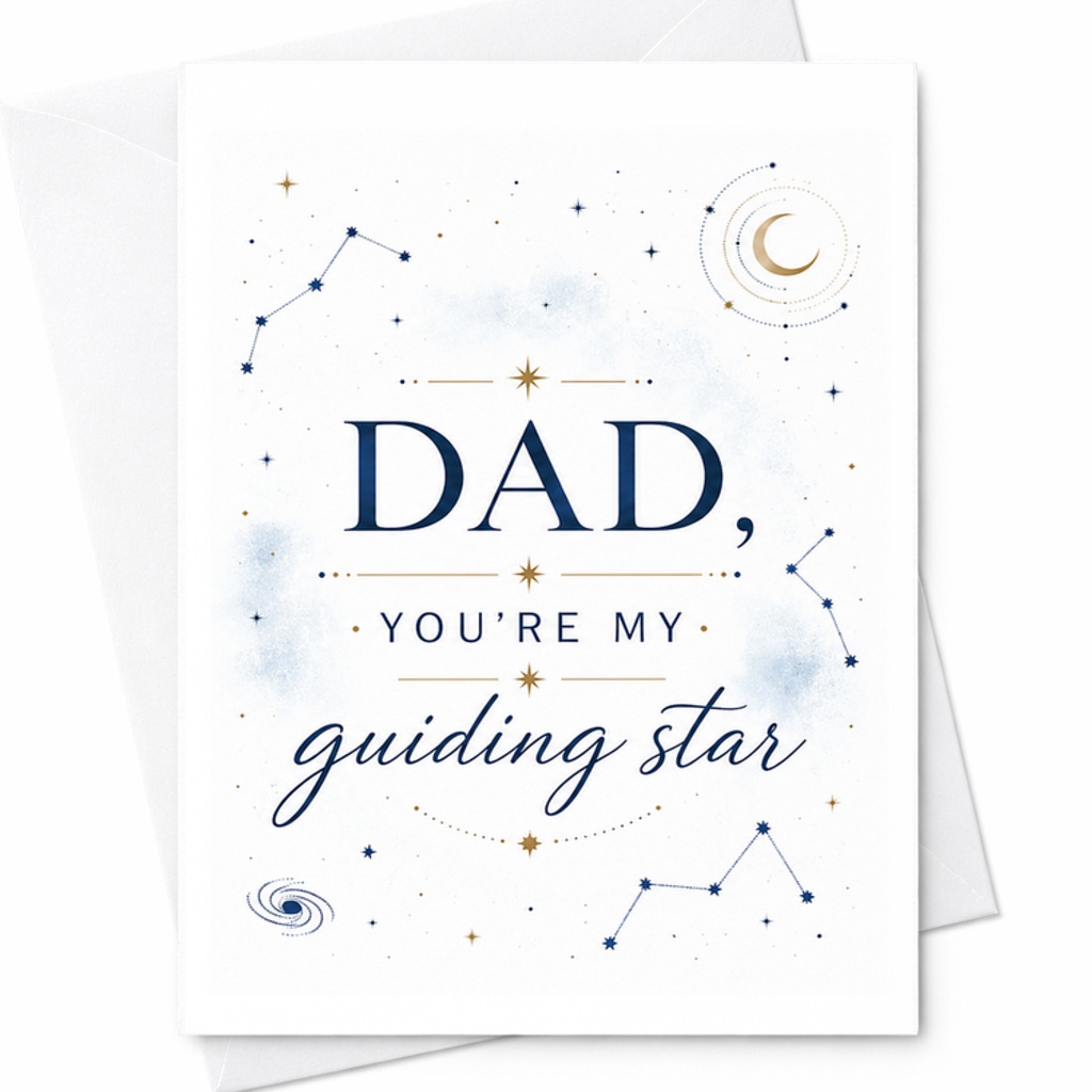 Dad You’re My Guiding Star Fathers Day Card Sentimental Dad Card Celestial Father Card From Son Daughter C1592