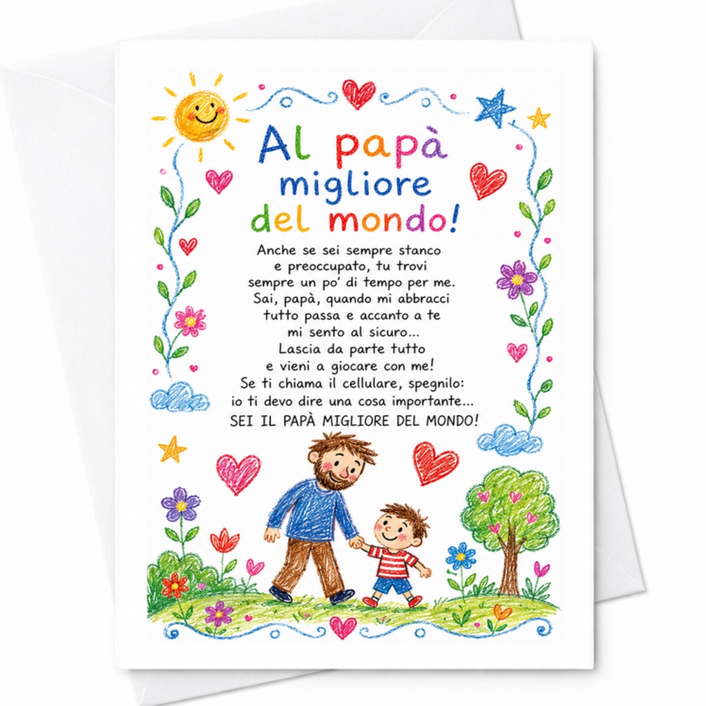 Al Papà Migliore Del Mondo Italian Fathers Day Card Sweet Papa Card From Kids Sentimental Father C1604
