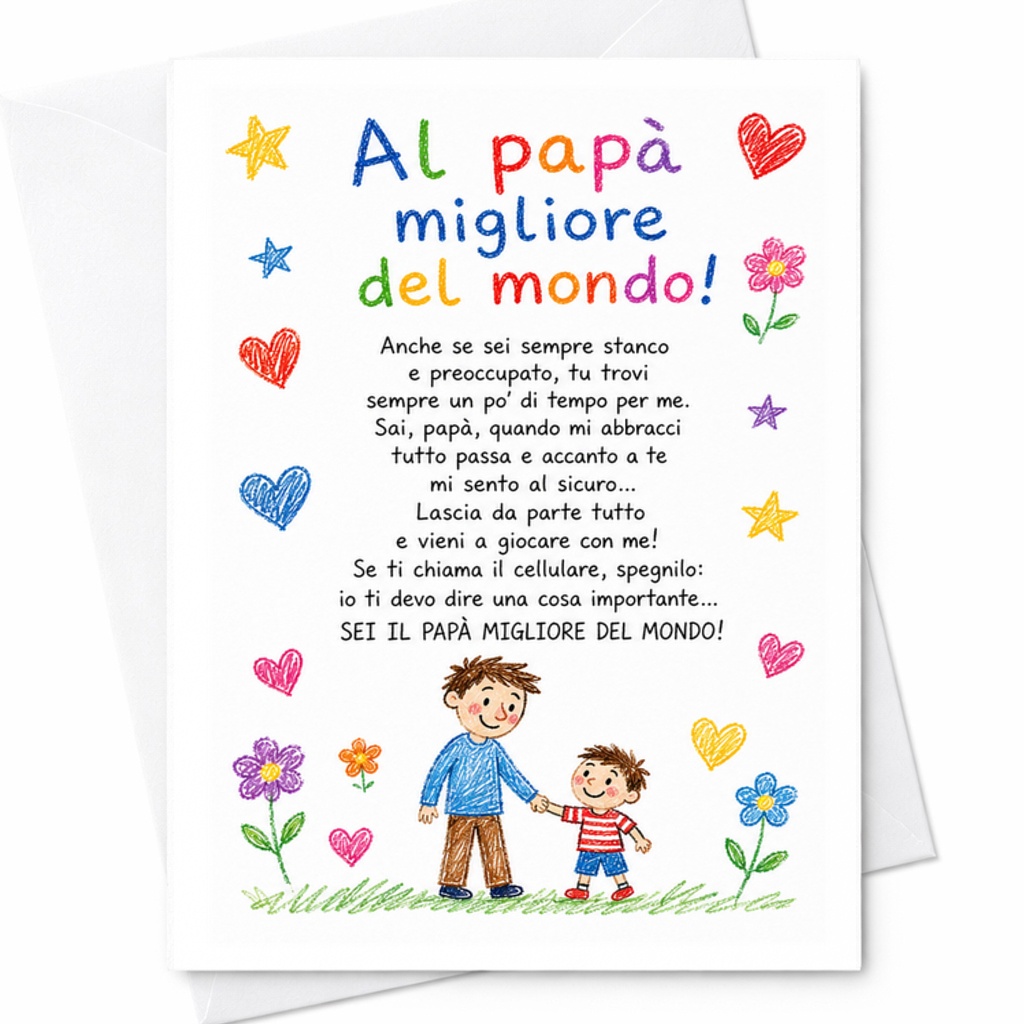Al Papà Migliore Del Mondo Italian Fathers Day Card Sweet Papa Card From Kids Sentimental Father Card C1603