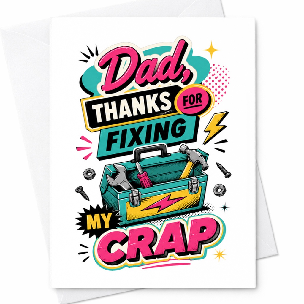 Dad Thanks For Fixing My Crap Funny Fathers Day Card Handy Dad Tool Box Card From Son Daughter C1619