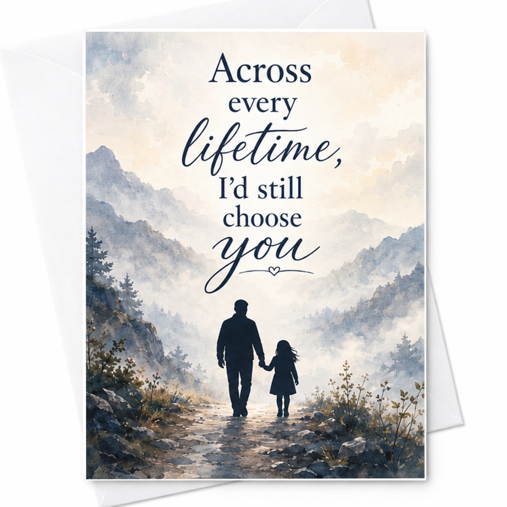 Across Every Lifetime I’d Still Choose You Fathers Day Card From Daughter Emotional Dad Card Watercolor C1630