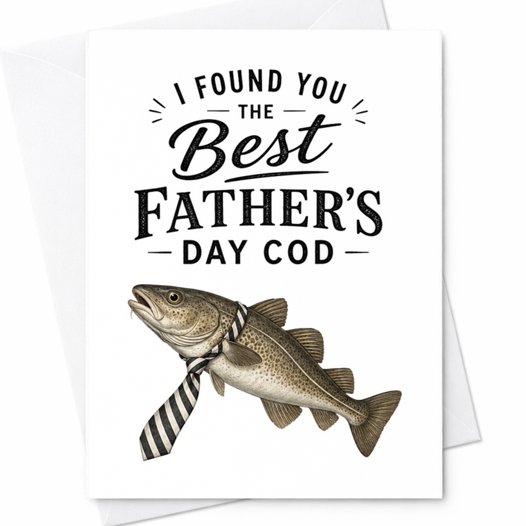 I Found You The Best Father’s Day Cod Funny Fishing Fathers Day Card Fish Dad Card From Son Husband C1632