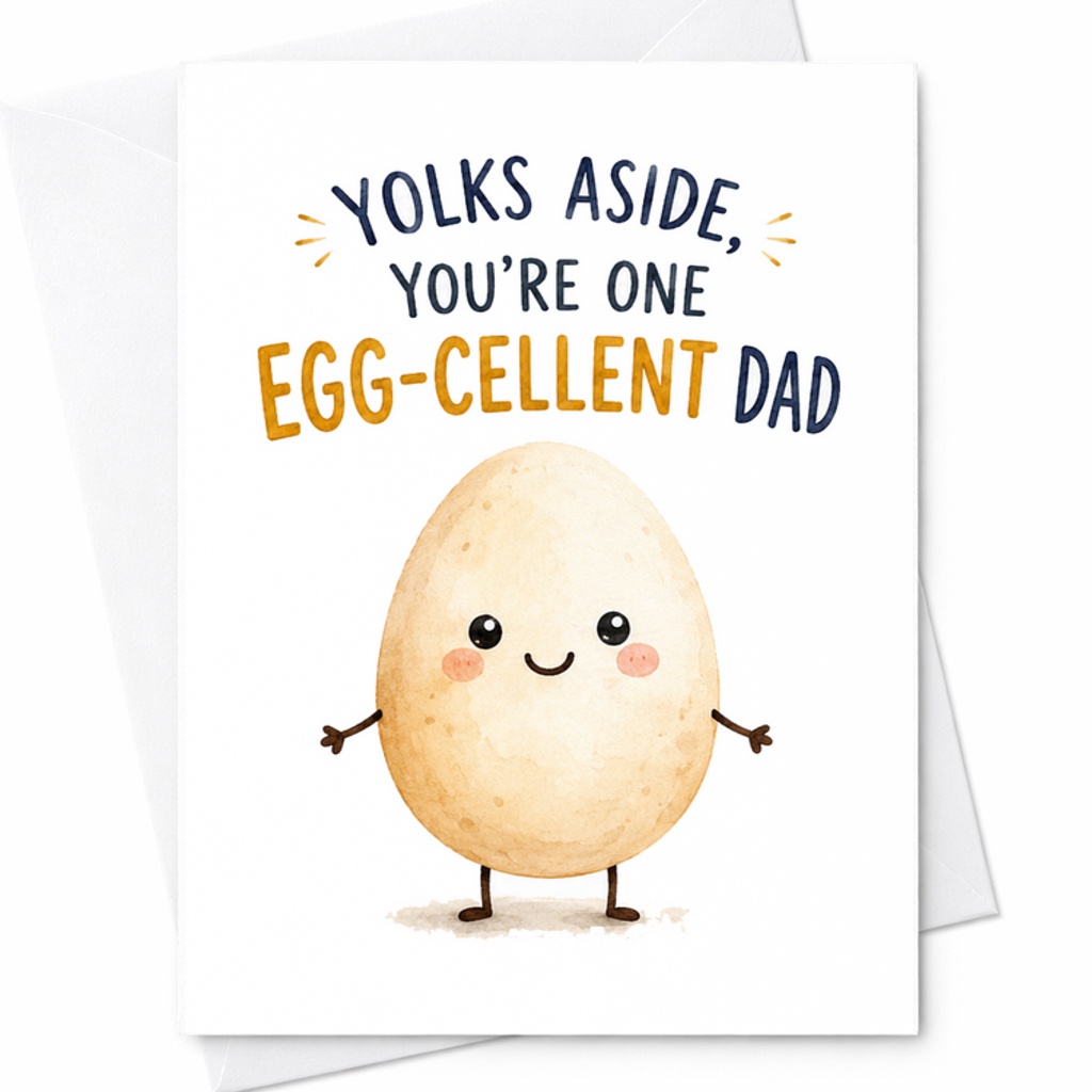 Yolks Aside You’re One Egg-Cellent Dad Funny Fathers Day Card Cute Egg Pun Card From Kids Dad C1641