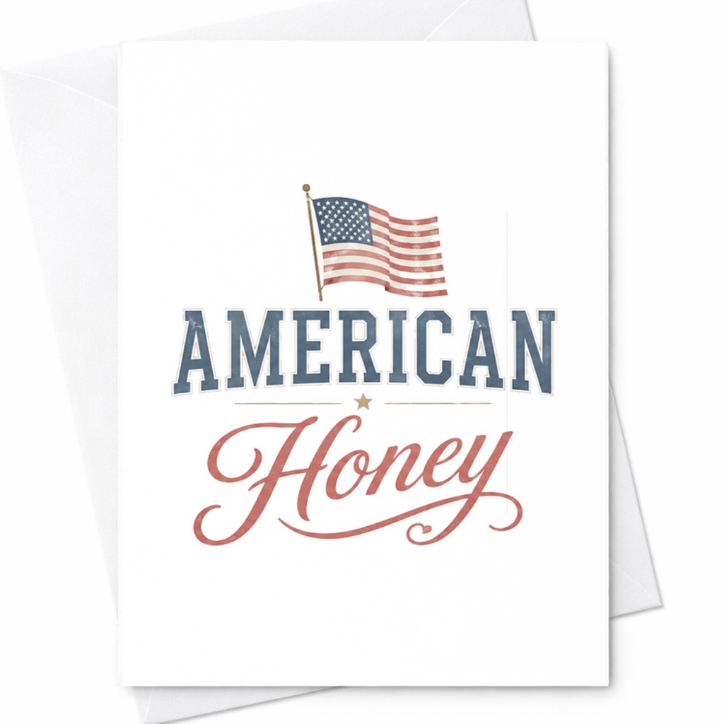 American Honey Patriotic 4th Of July Card Coquette Americana Soft Feminine USA Summer Card C1664