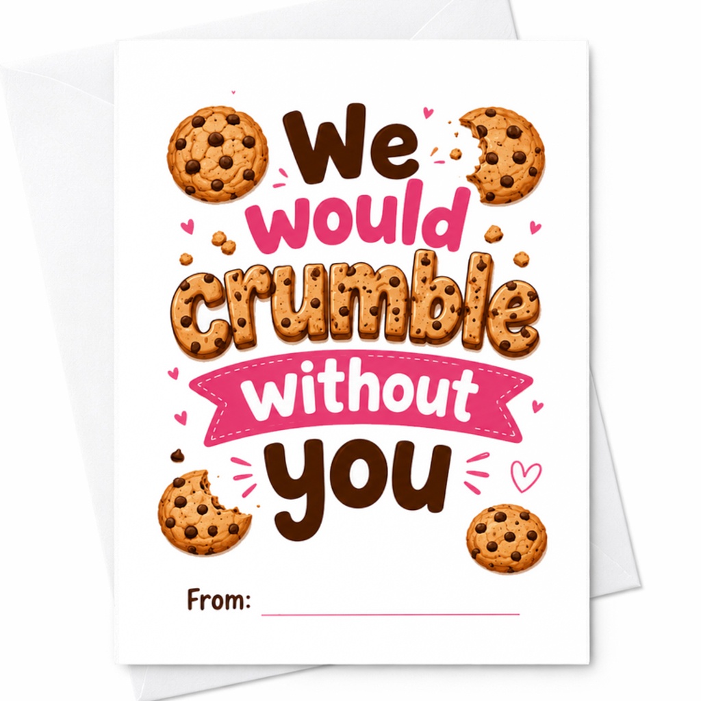 We Would Crumble Without You Cute Cookie Appreciation Card Sweet Thank You Teacher Card From Student C1791