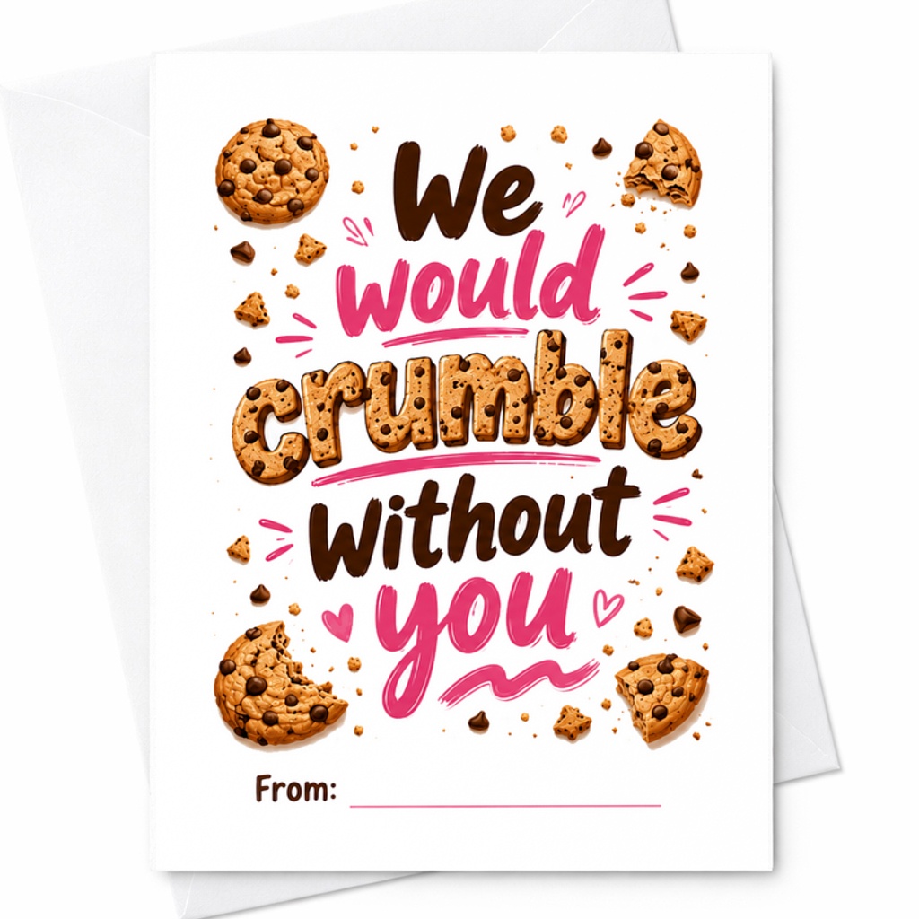 We Would Crumble Without You Cute Cookie Appreciation Card Sweet Thank You Teacher Card From Student Card C1792