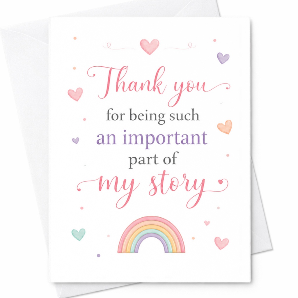 Thank You For Being Such An Important Part Of My Story Sweet Teacher Appreciation Card C1795