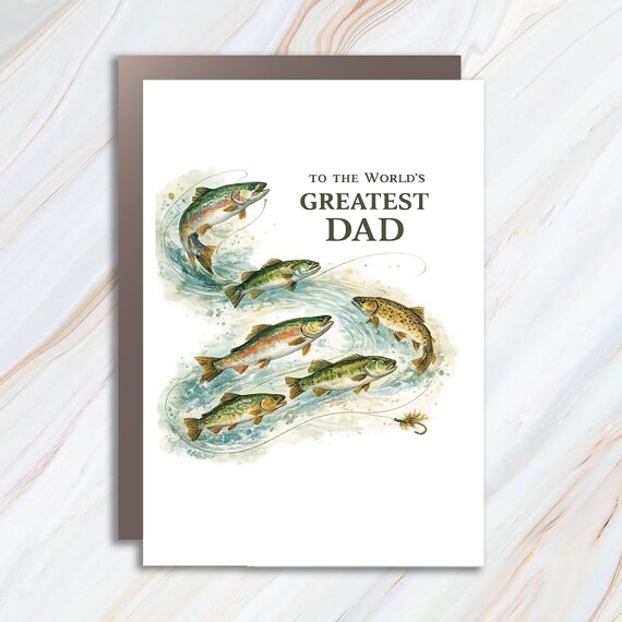 To The World's Greatest Dad And Fisherman - Father's Day Greeting Card, Fish Design FC121