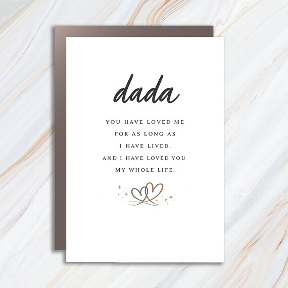 Dada Happy Father's Day Card, From Baby, Cute 1st Father's Day Card, New Dad From Newborn Daughter Or Son FC128