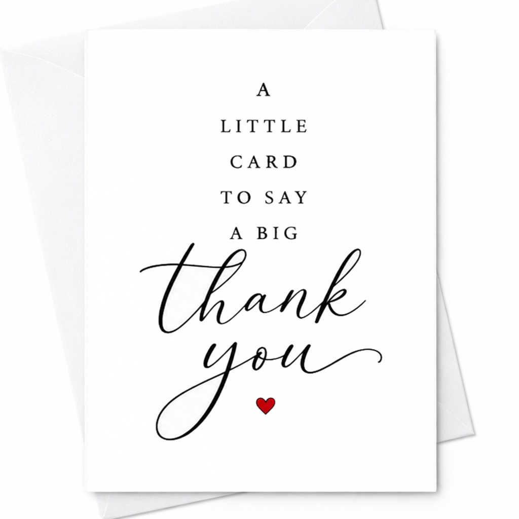 A Little Card To Say A Big Thank You Minimalist Appreciation Thank You Greeting Card Gift C1804