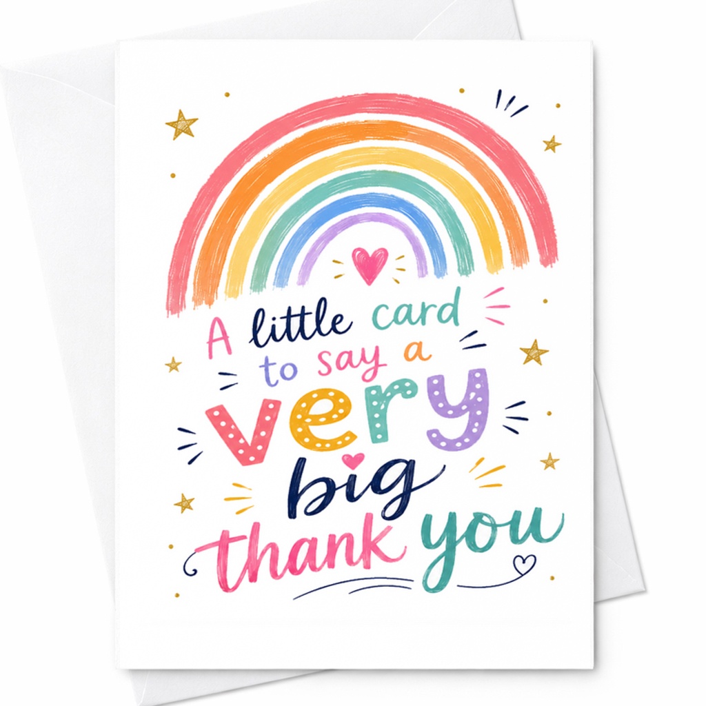A Little Card To Say A Very Big Thank You Teacher Appreciation Thank You Card C1841