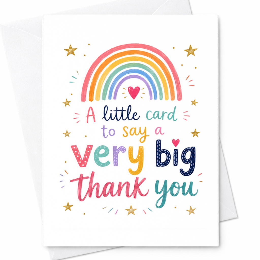 A Little Card To Say A Very Big Thank You Teacher Appreciation Thank You Card Gift C1842