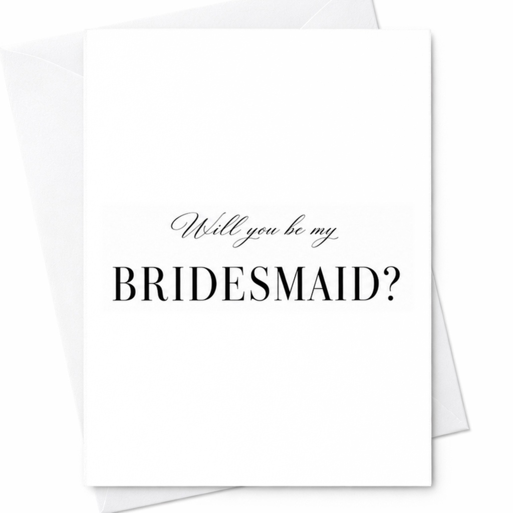 Will You Be My Bridesmaid Minimalist Bridesmaid Proposal Card Elegant Wedding Party Card For Best Friend C1843