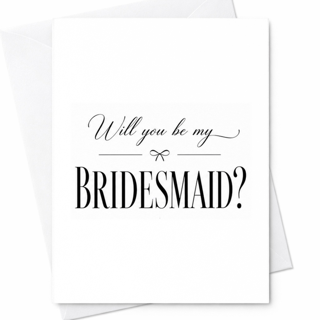 Will You Be My Bridesmaid Minimalist Bridesmaid Proposal Card Elegant Wedding Party Card For Best Friend Gift C1844