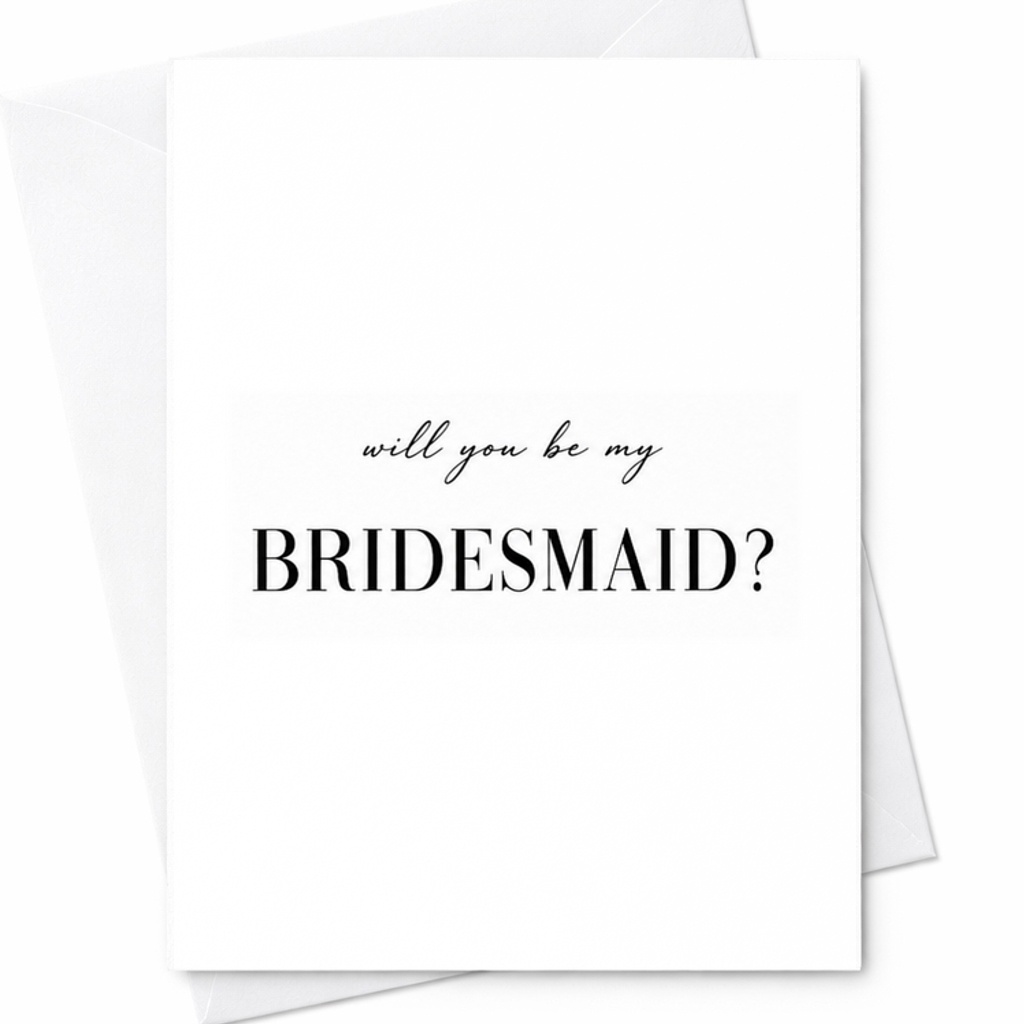 Will You Be My Bridesmaid Minimalist Bridesmaid Proposal Card Elegant Bridal Party Wedding Invitation Card C1851