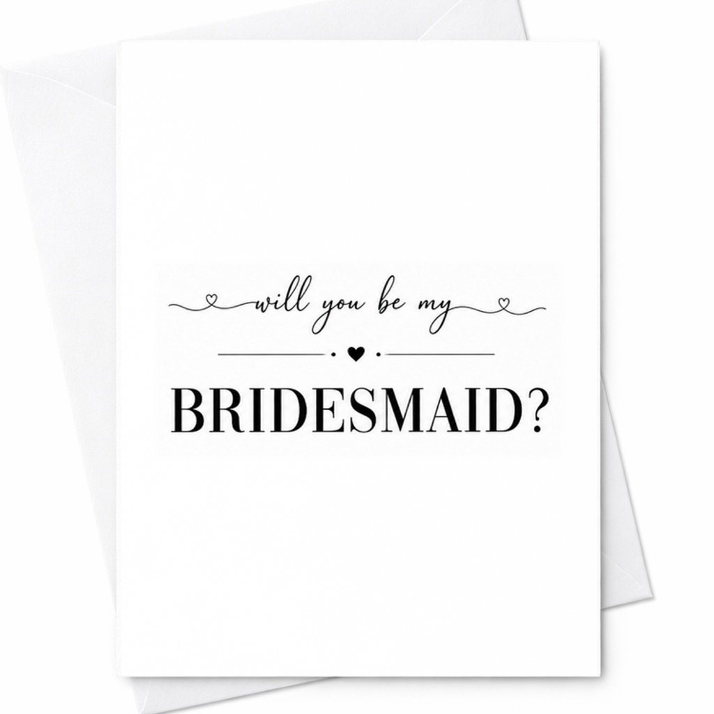 Will You Be My Bridesmaid Minimalist Bridesmaid Proposal Card Elegant Bridal Party Wedding Invitation C1852
