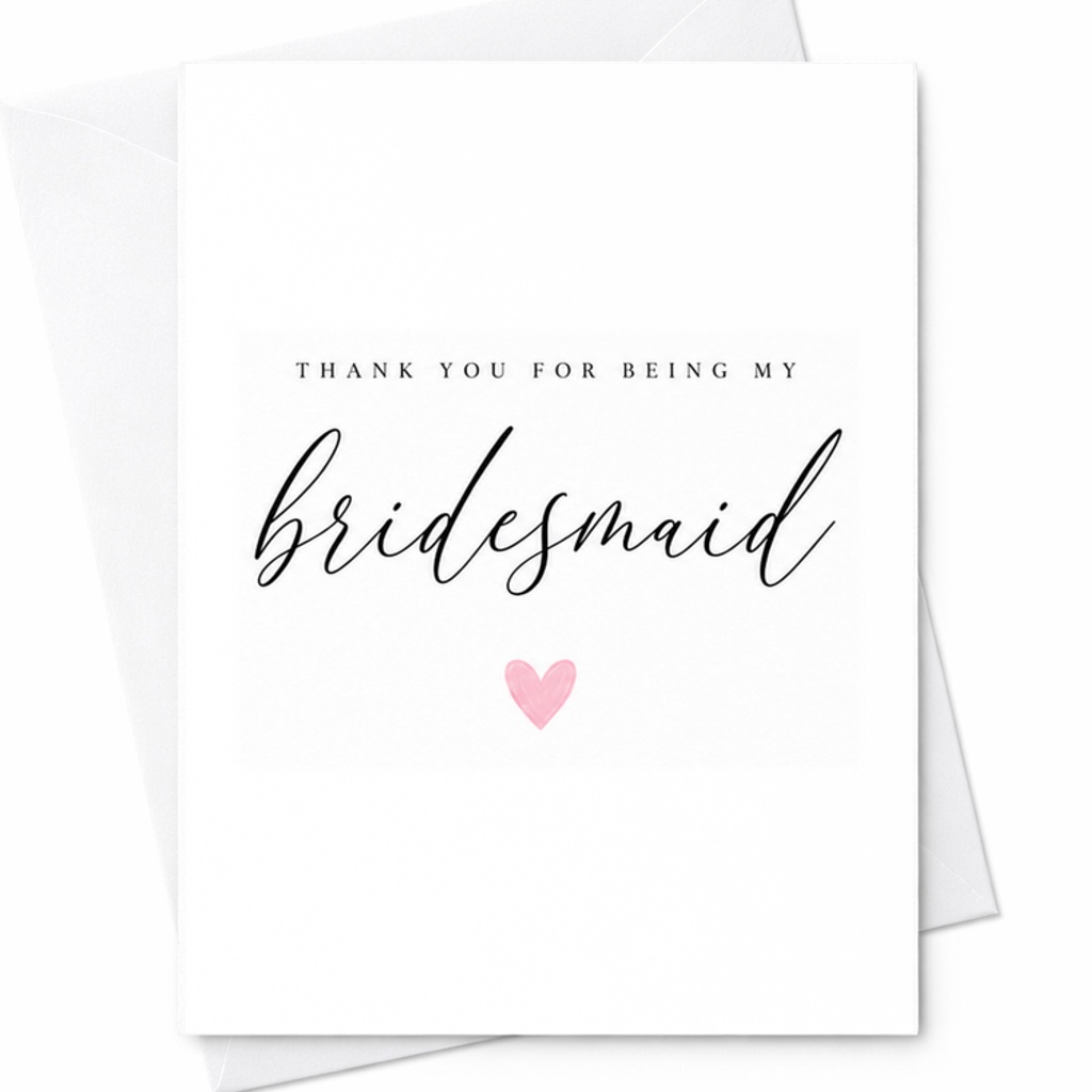 Thank You For Being My Bridesmaid Bridesmaid Thank You Card Elegant Bridal Party Wedding Appreciation Card C1855