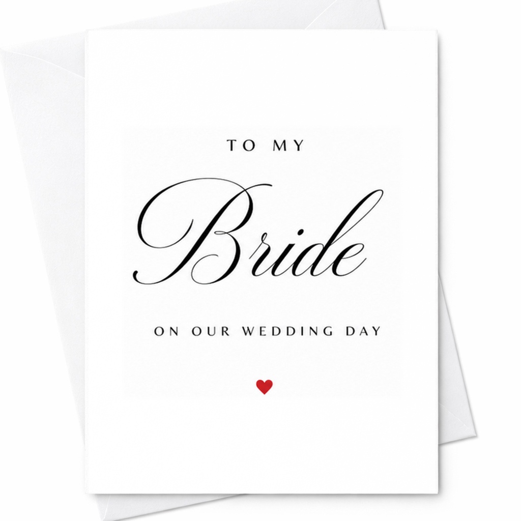 To My Bride Wedding Day Card Bride Card From Groom Romantic Wedding Card Elegant Minimal Bride Gift For Wife C1863
