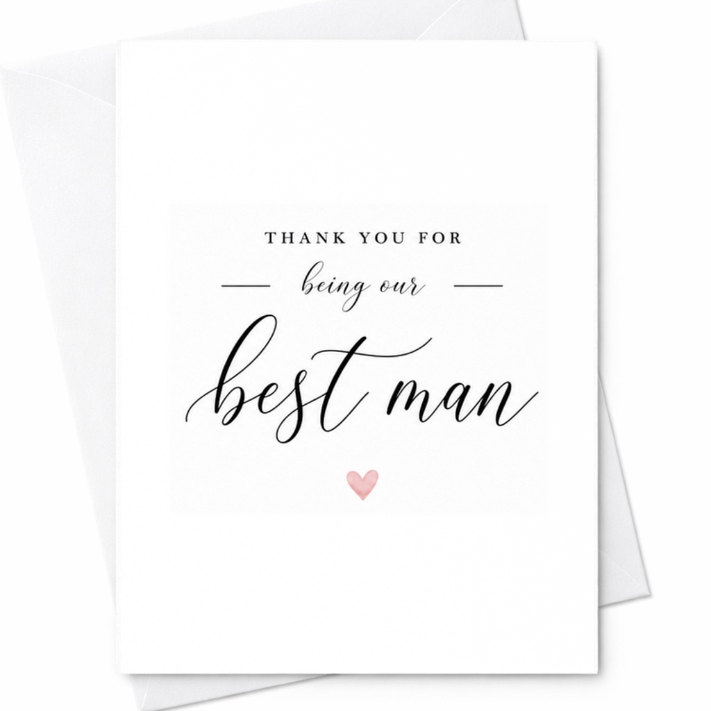 Thank You For Being Our Best Man Card Best Man Thank You Card Wedding Party Appreciation Card Minimal Wedding Card C1867