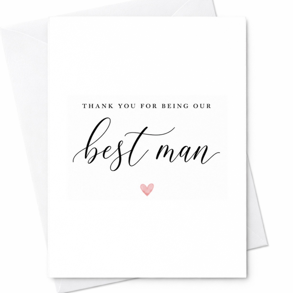 Thank You For Being Our Best Man Card Best Man Thank You Card Wedding Party Appreciation Card Minimal Wedding C1868