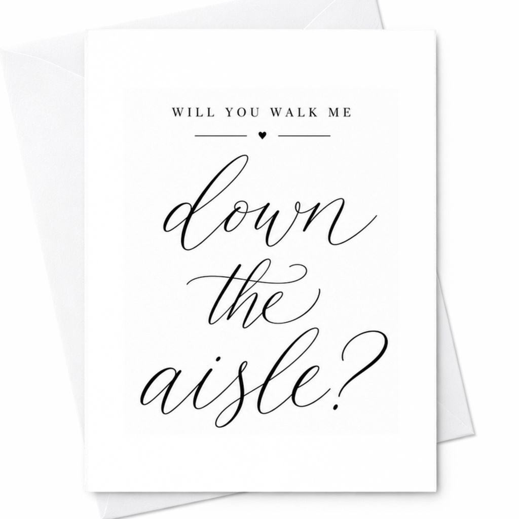 Will You Walk Me Down The Aisle Card Wedding Day Proposal Card Father Of The Bride Wedding Card Minimal Wedding Gift C1872