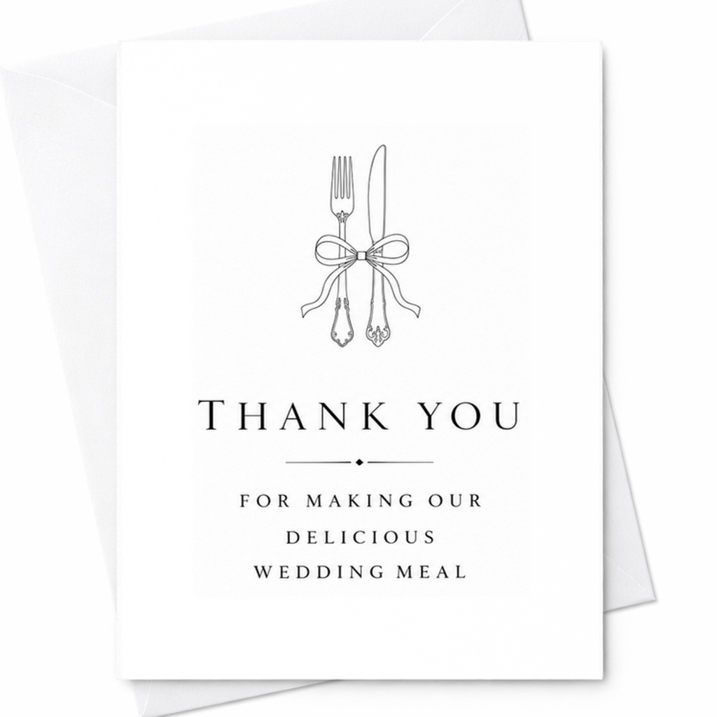 Thank You For Making Our Delicious Wedding Meal Card Wedding Caterer Thank You Card Wedding Vendor Appreciation Card C1876