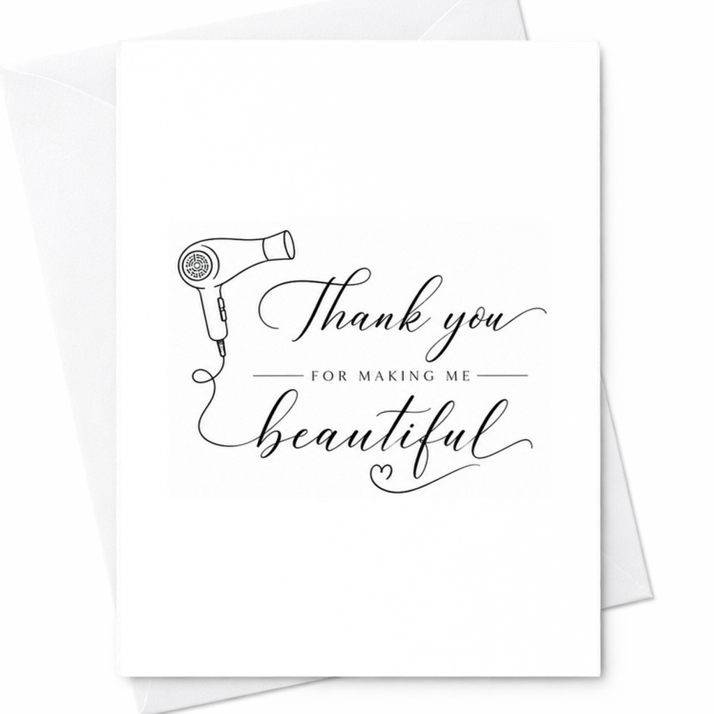 Thank You For Making Me Beautiful Card Wedding Hair Stylist Thank You Card Bridal Makeup Artist Appreciation C1879