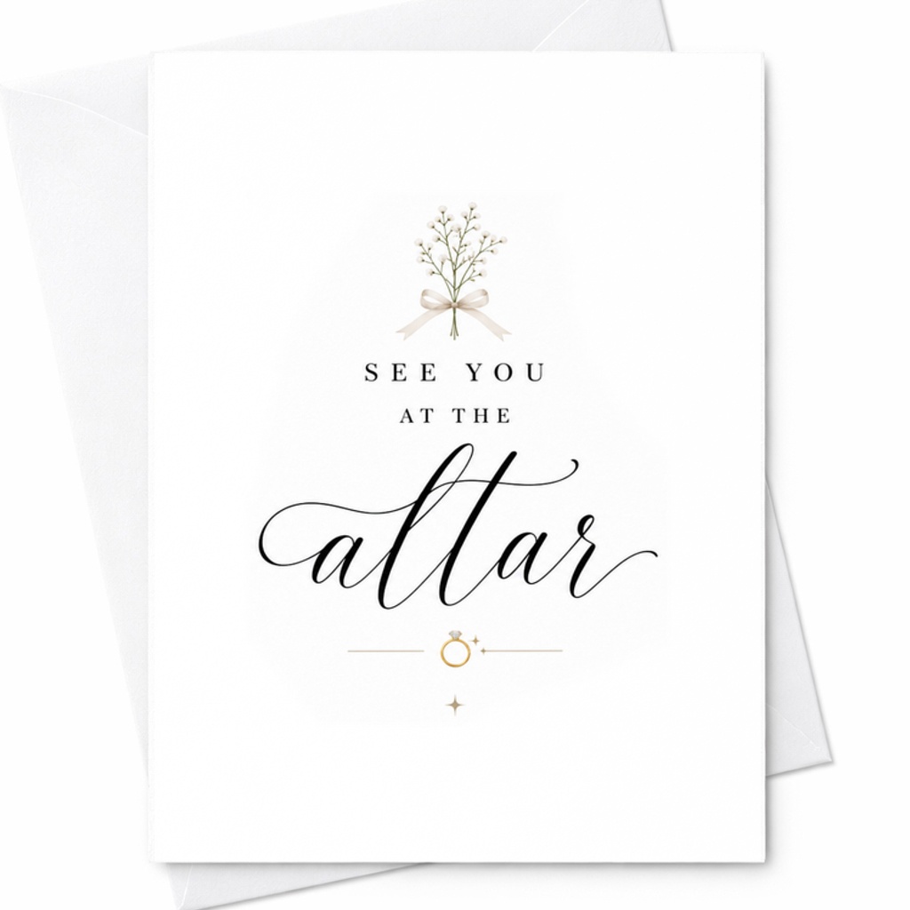 See You At The Altar Wedding Card Engagement Card Bride To Be Card Minimalist Wedding Card Future Mrs Card C1900