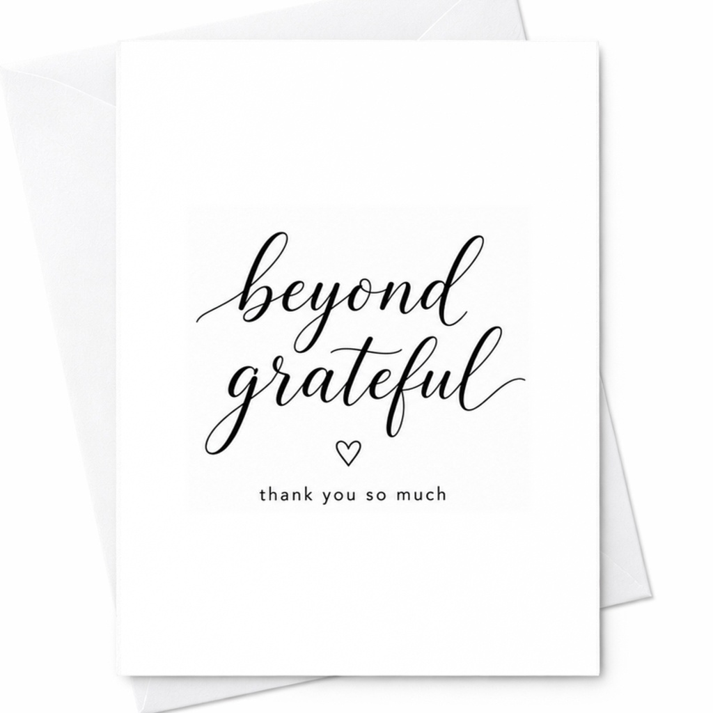 Beyond Grateful Thank You Card Minimalist Appreciation Card Simple Thank You Card Elegant Gratitude Card C1902